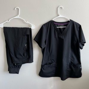 Black Healing Hands Purple Label Scrub Set XL